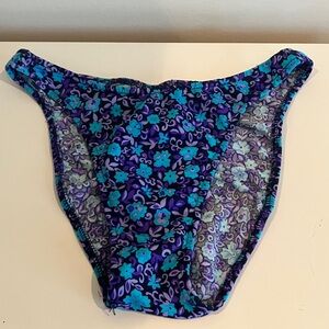 Floral Blue and Purple Bikini Bottom